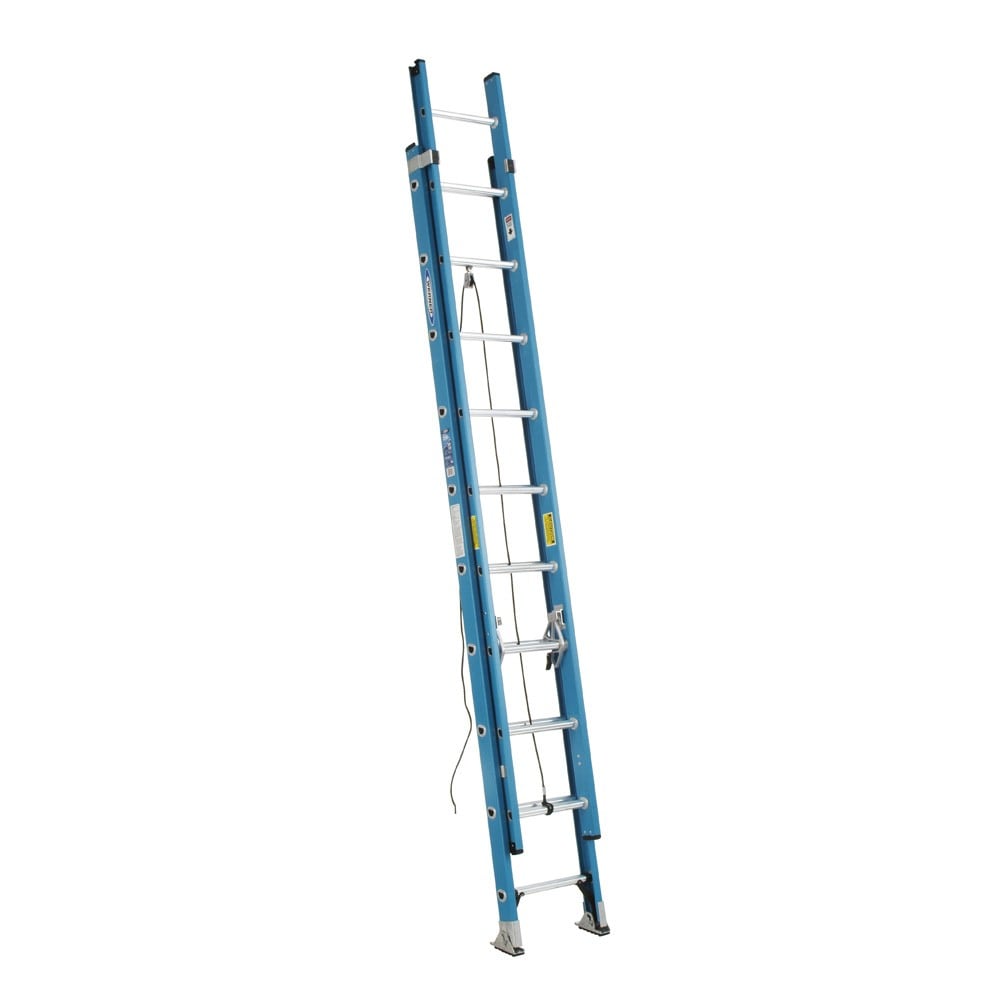 Werner FE1000-2 20-ft Fiberglass Type 1-250-lb Load Capacity Extension Ladder FE1020-2