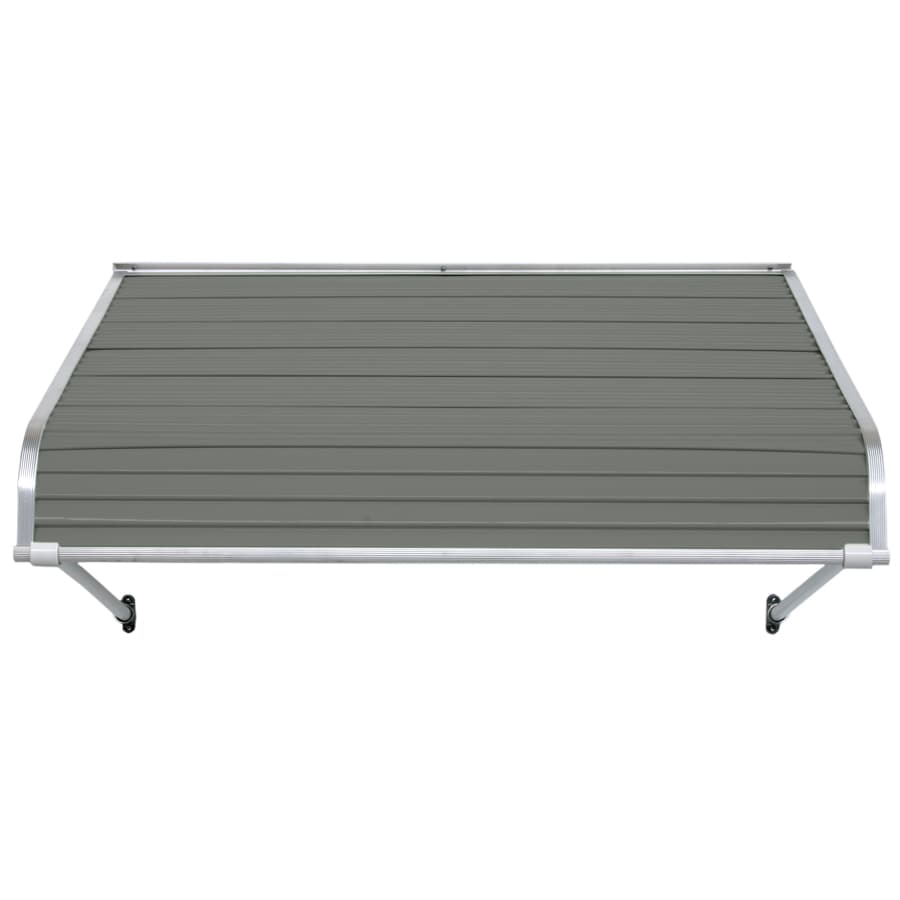 NuImage Awnings 1100 60-Inches Wide x 24-Inches Projection x 12-Inches Height Metal Graystone Solid Fixed Door Awning