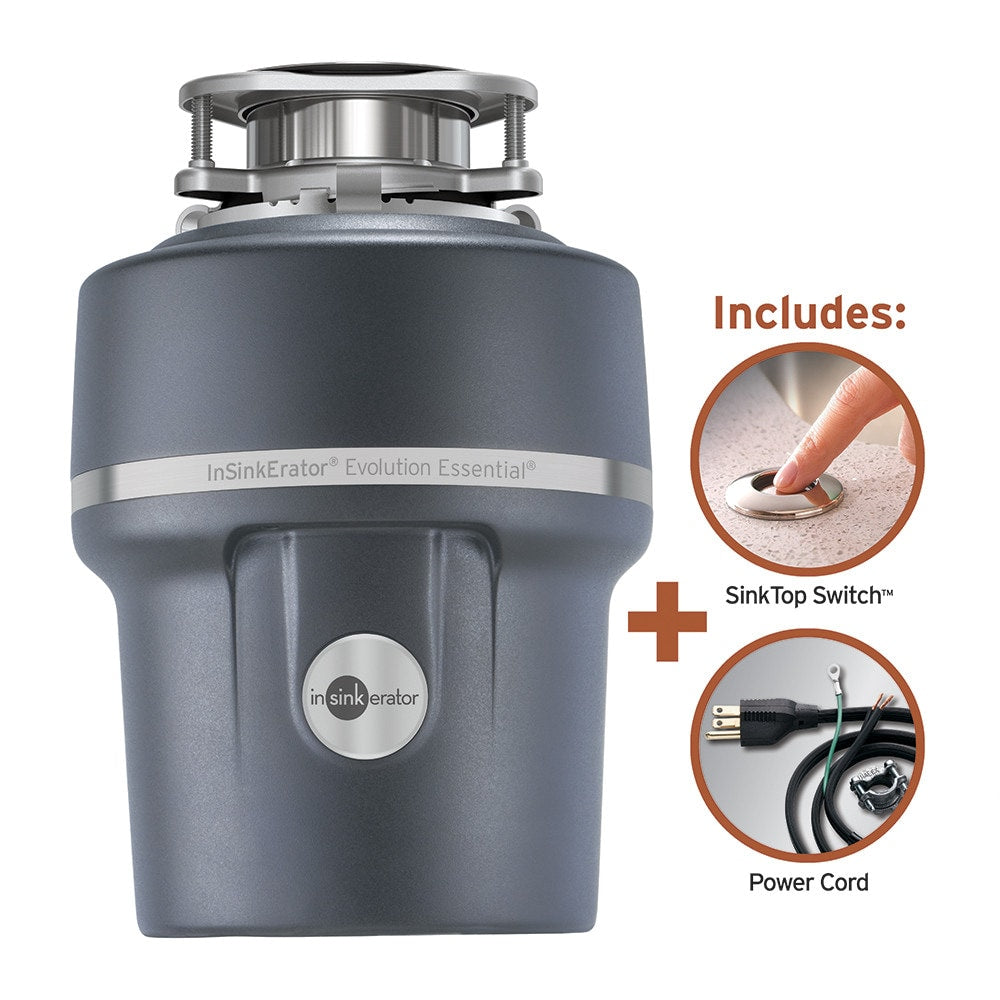 InSinkErator Evolution Essential XTR Continuous feed 3/4-HP Septic Safe Corded Garbage Disposal with Noise Insulation