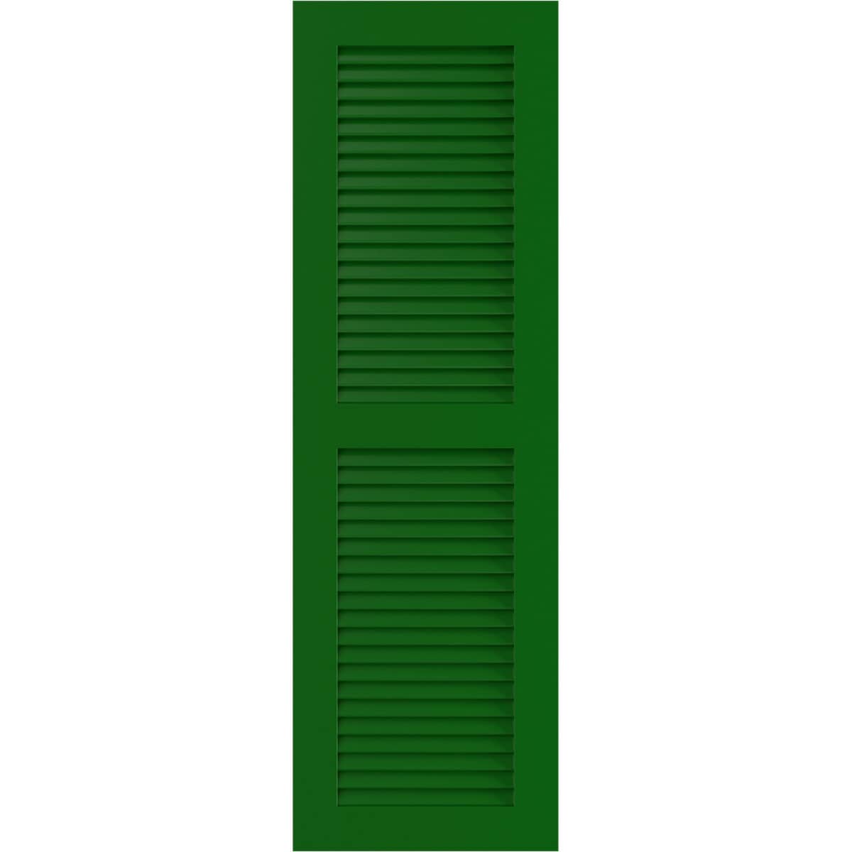 Ekena Millwork 18-in W x 43-in H Viridian Green Louvered Exterior Shutters ( 2 -Pack )