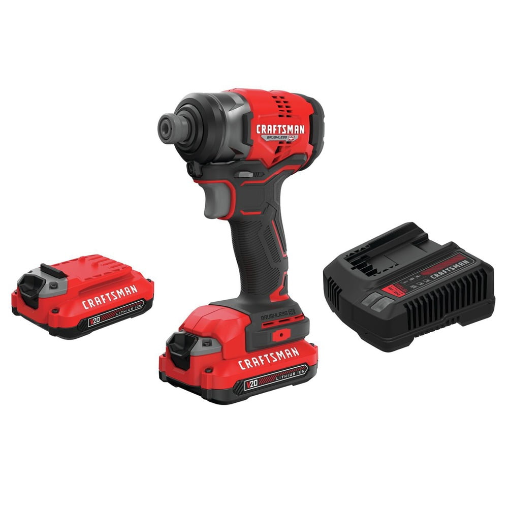 Restored Craftsman CMCF813C2R V20 BRUSHLESS RP Lithium-Ion 1/4 in. Cordless Impact Driver Kit (1.5 Ah) (Refurbished)