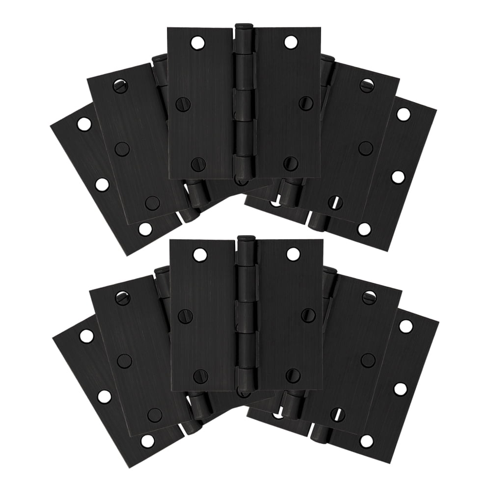 Design House 3-Pack 3.5" H x .125" Radius Square Interior Door Hinges, Satin Brass