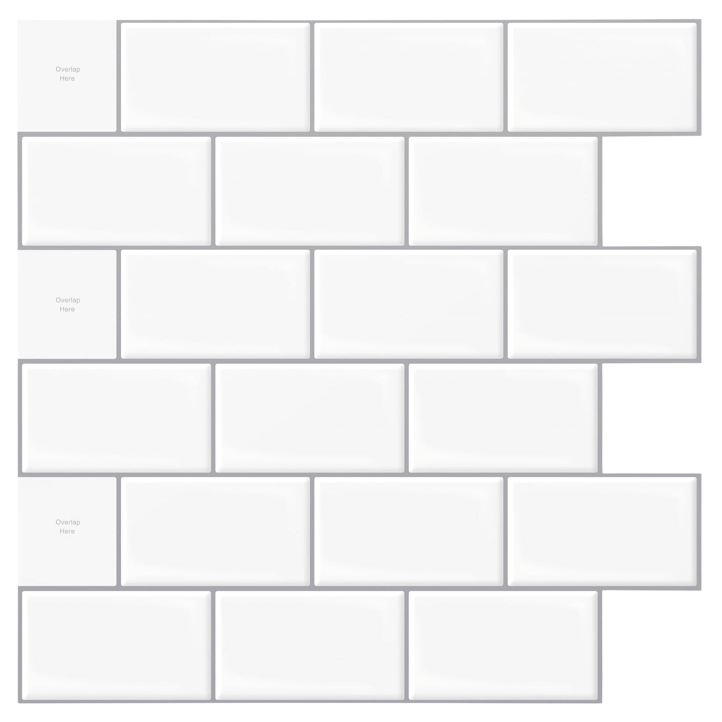 1-Pack Peel and Stick Backsplash Tiles for Kitchen,12"x12" Premium Anti Mold Tile in White