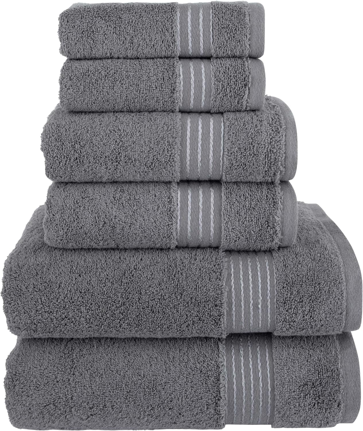 100% Turkish Cotton Luxury Bathroom Towels Set, Quick Dry,, Grey