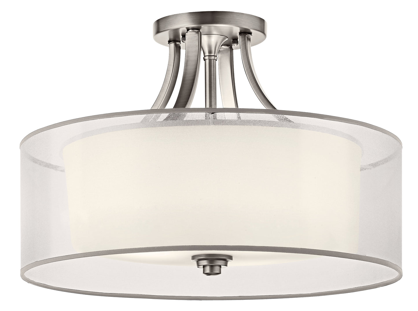 Kichler Lacey 4 -Light 20-in Antique Pewter Semi Flush Mount Light 1252918