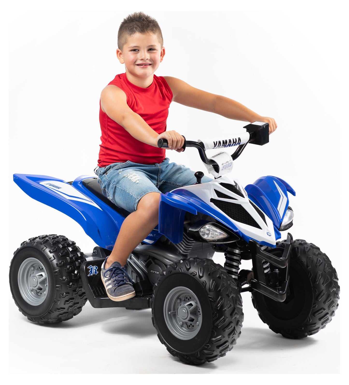 Yamaha Raptor ATV 12-Volt Battery-Powered Ride-on ATV - Purple and White for girls ages 3-5 years
