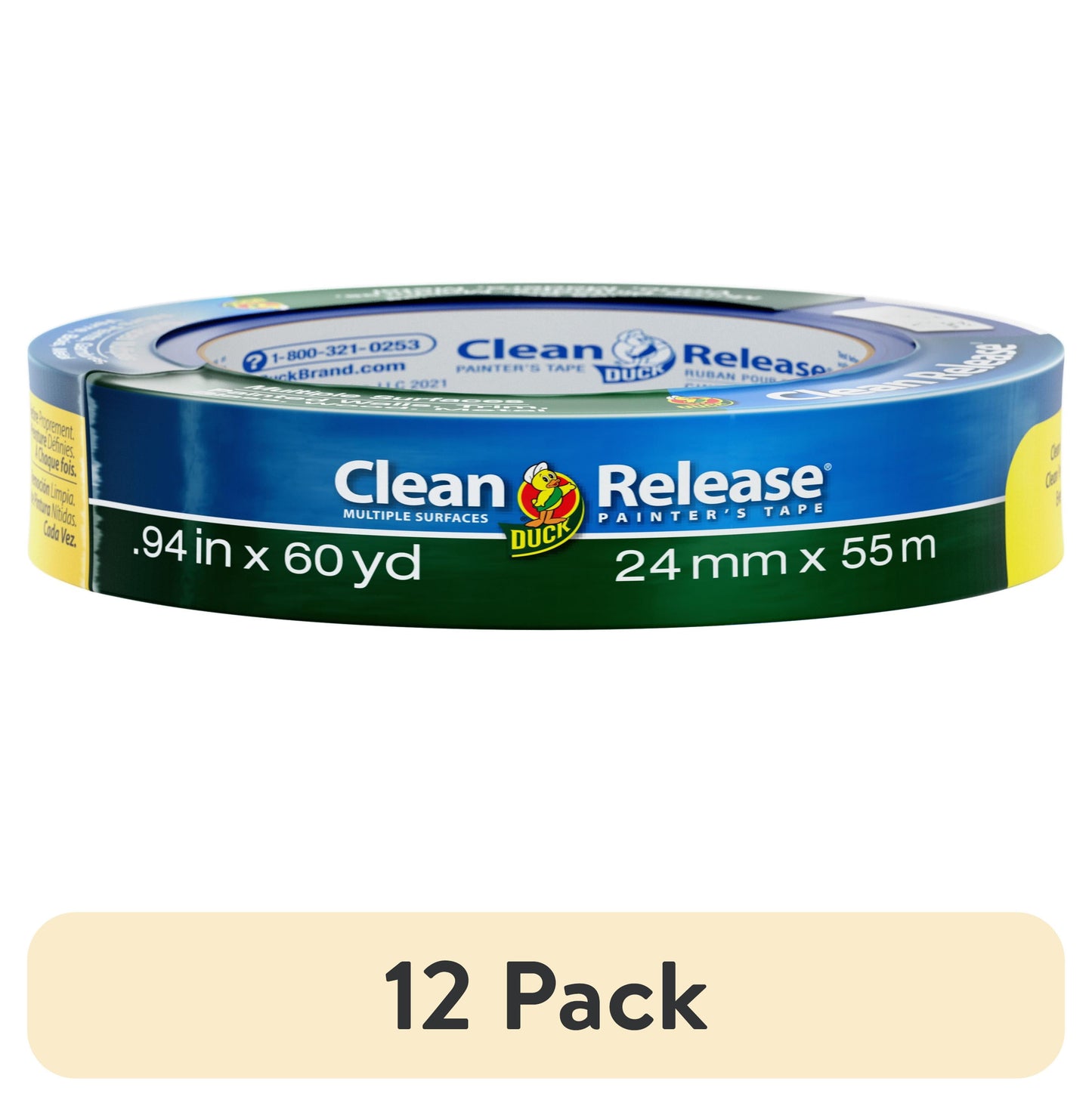 (12 pack) Duck Clean Release Blue Painter's Tape, 0.94 in. x 60 yd.