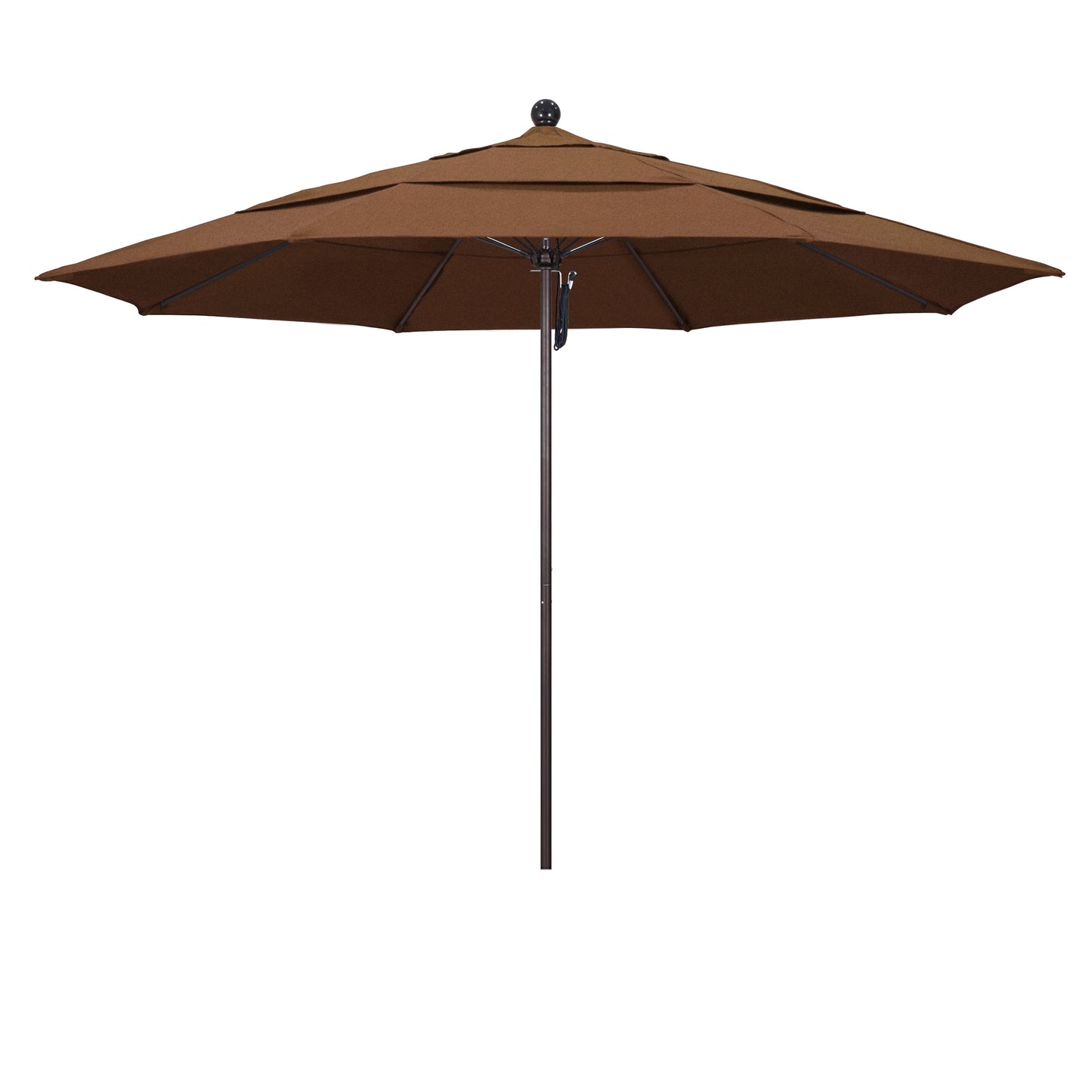 California Umbrella 11-ft Aluminum Brown No-tilt Market Patio Umbrella