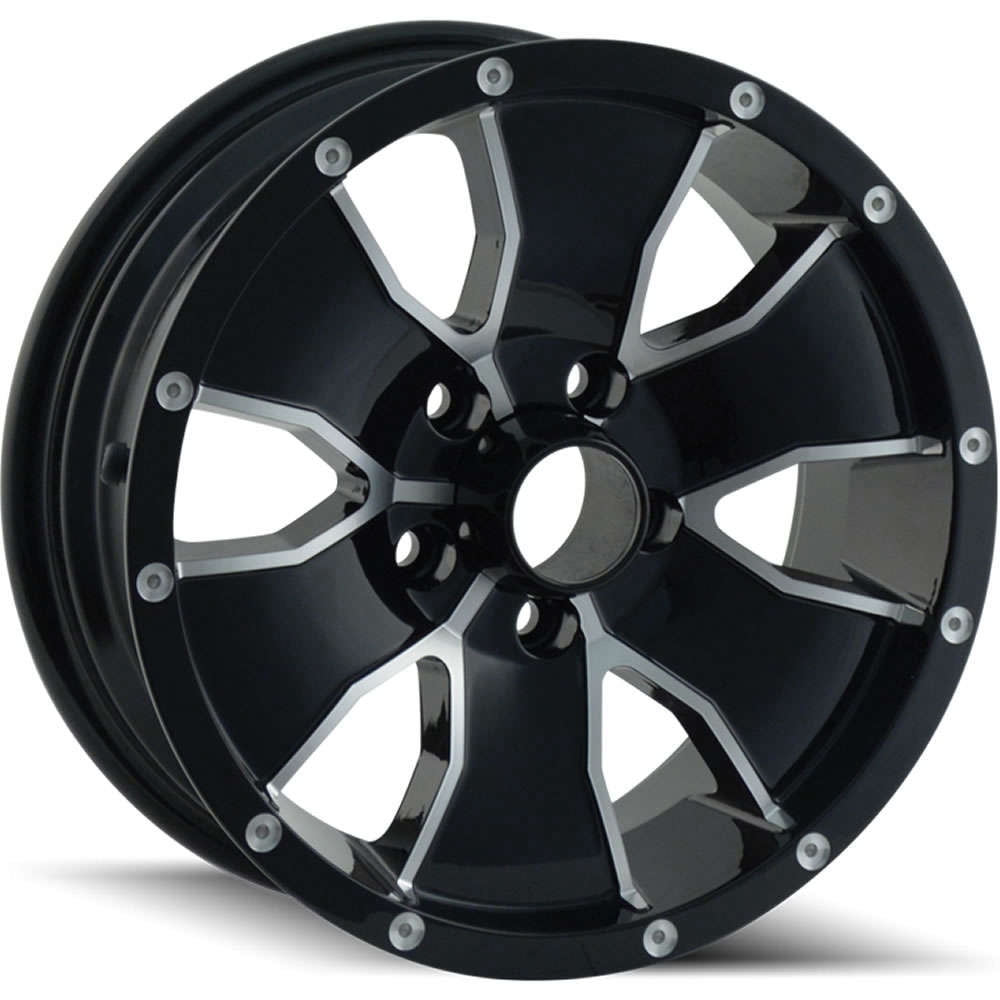 14" Inch 5x114.3 Wheel Rim TRAILER WHEELS 14 14x6 +0mm BLACK MACHINED
