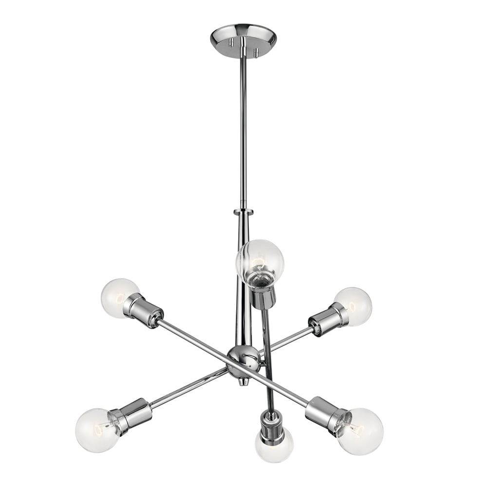 Kichler Armstrong 6 -Light Chrome Modern/contemporary For Use in Dining Rooms, Foyers, Kitchens, Living Rooms Chandelier 1252793