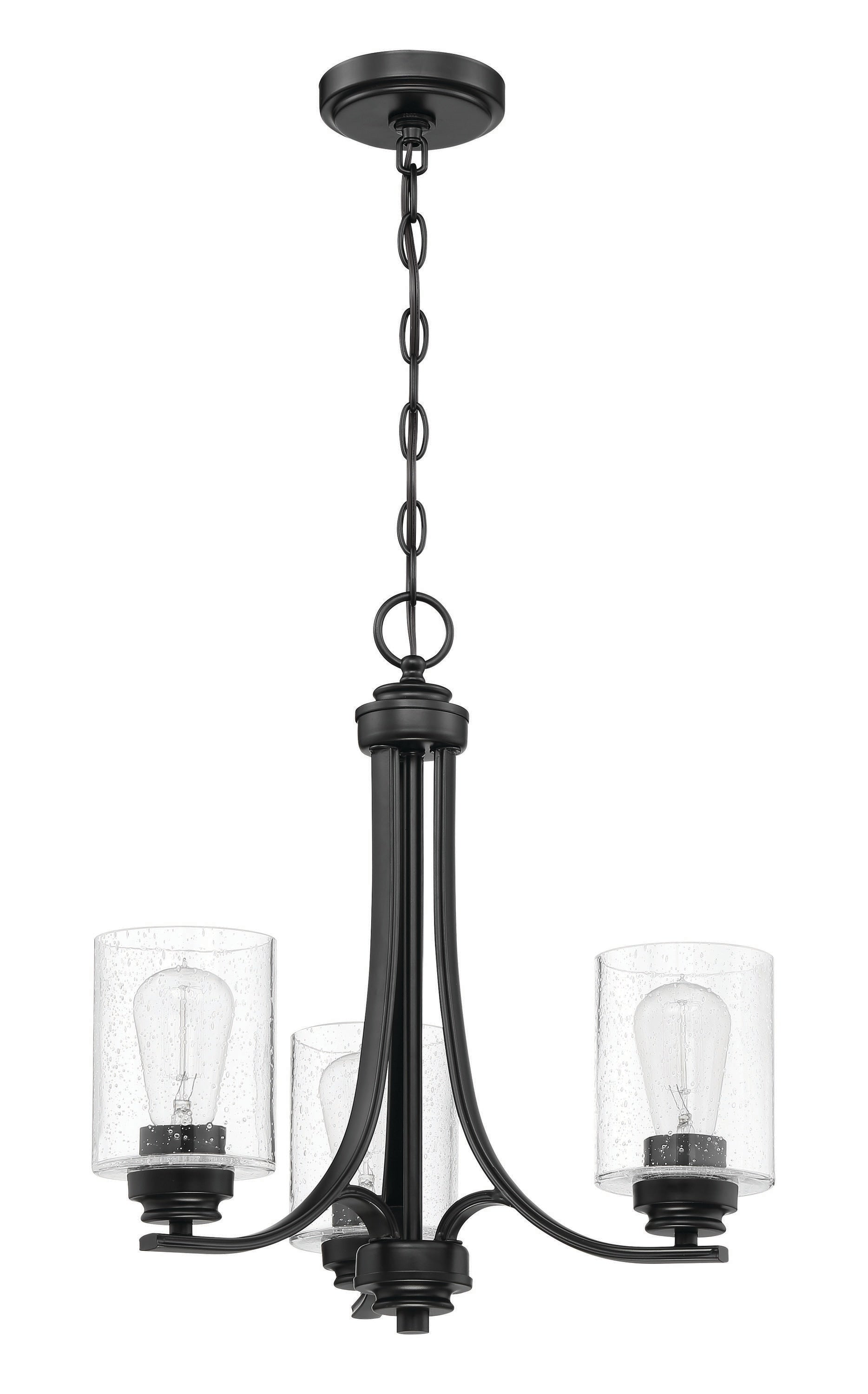 Craftmade Bolden 3 -Light Black Transitional For Use in Bedrooms, Dining Rooms, Foyers, Kitchens, Living Rooms Chandelier 2180042
