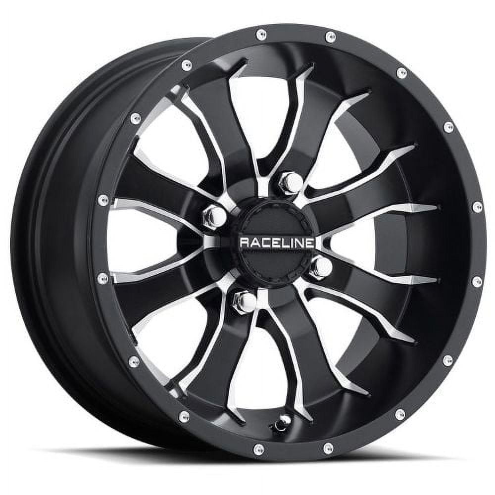 14x7 Raceline A77 Mamba UTV Satin Black with Machined Spokes Wheel 4x115 (10mm)
