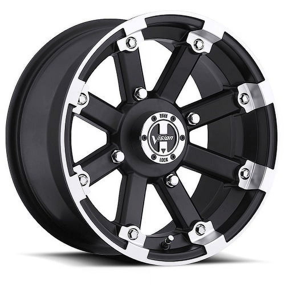 14x7 Vision 393 Lockout Matte Black Mach Lip UTV Wheel 4x4 (2.5mm)