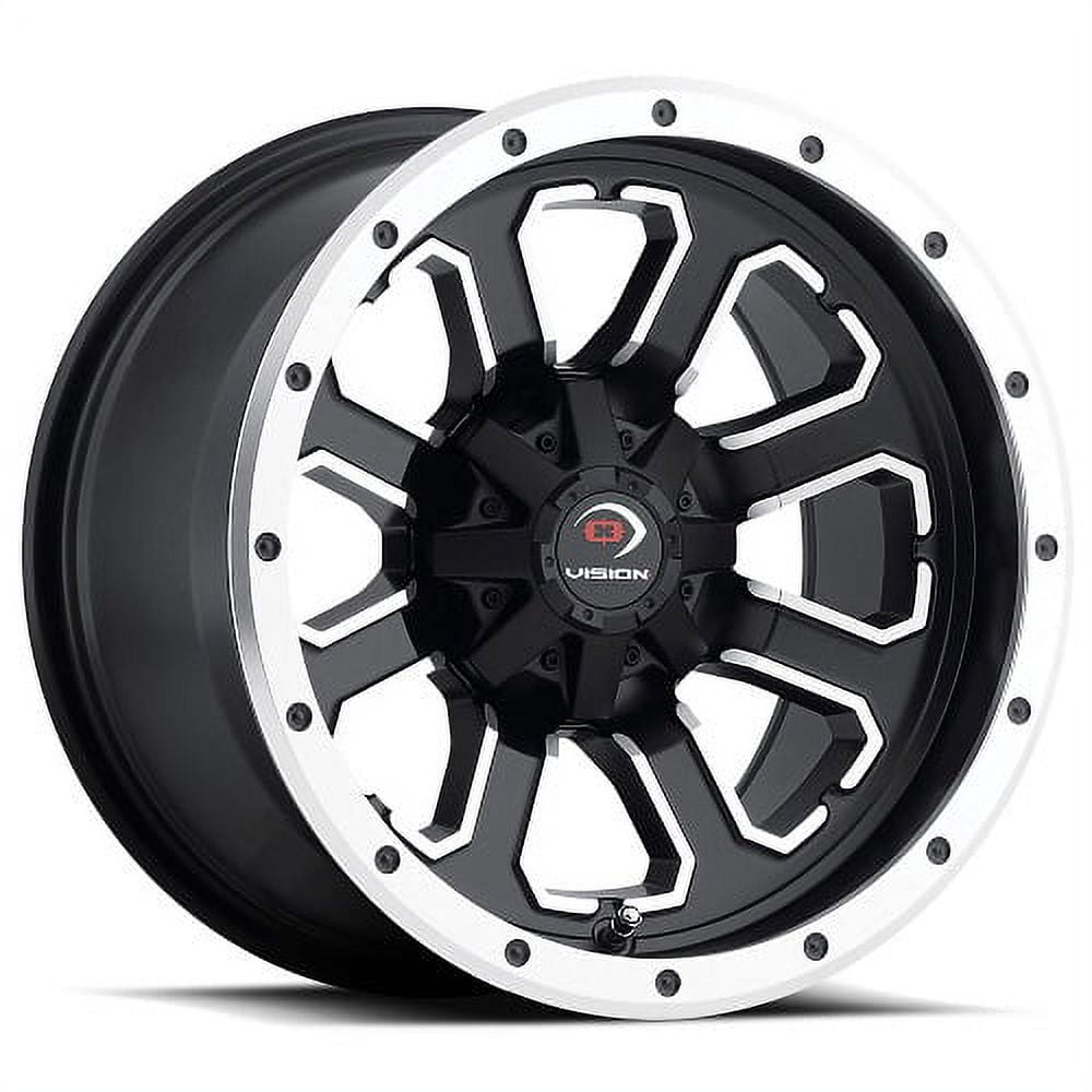 14x7 Vision 548 Commander Matte Blk Machined UTV Wheel 4x110 (2.5mm)