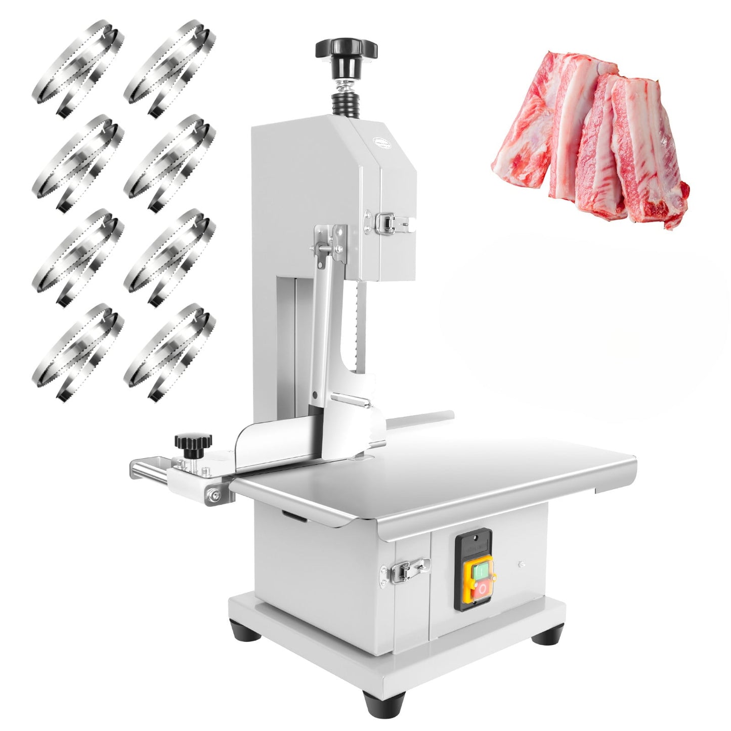 1500W Electric Bone Saw Machine, Meat Bandsaw with 19"x14" Workbench, Stainless Steel Frozen Meat Cutter, Meat Cutting Machine for Lamb, Beef, Commercial Kitchen