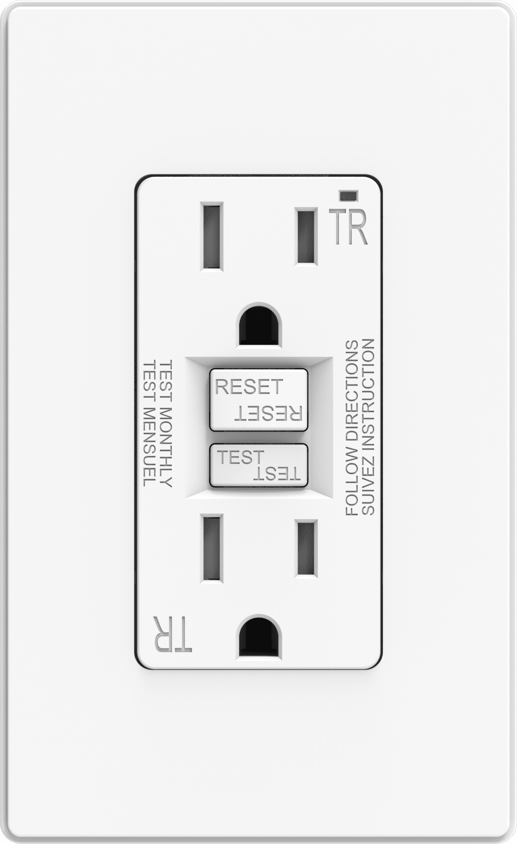 Hyper Tough 15 Amp Tamper Resistant White GFCI Outlet, Self-Testing, Impact Resistant, Easy Installation
