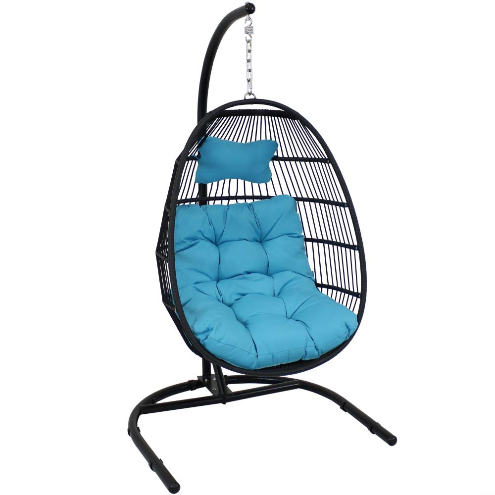 Sunnydaze Decor Blue Fabric Hammock chair with Stand