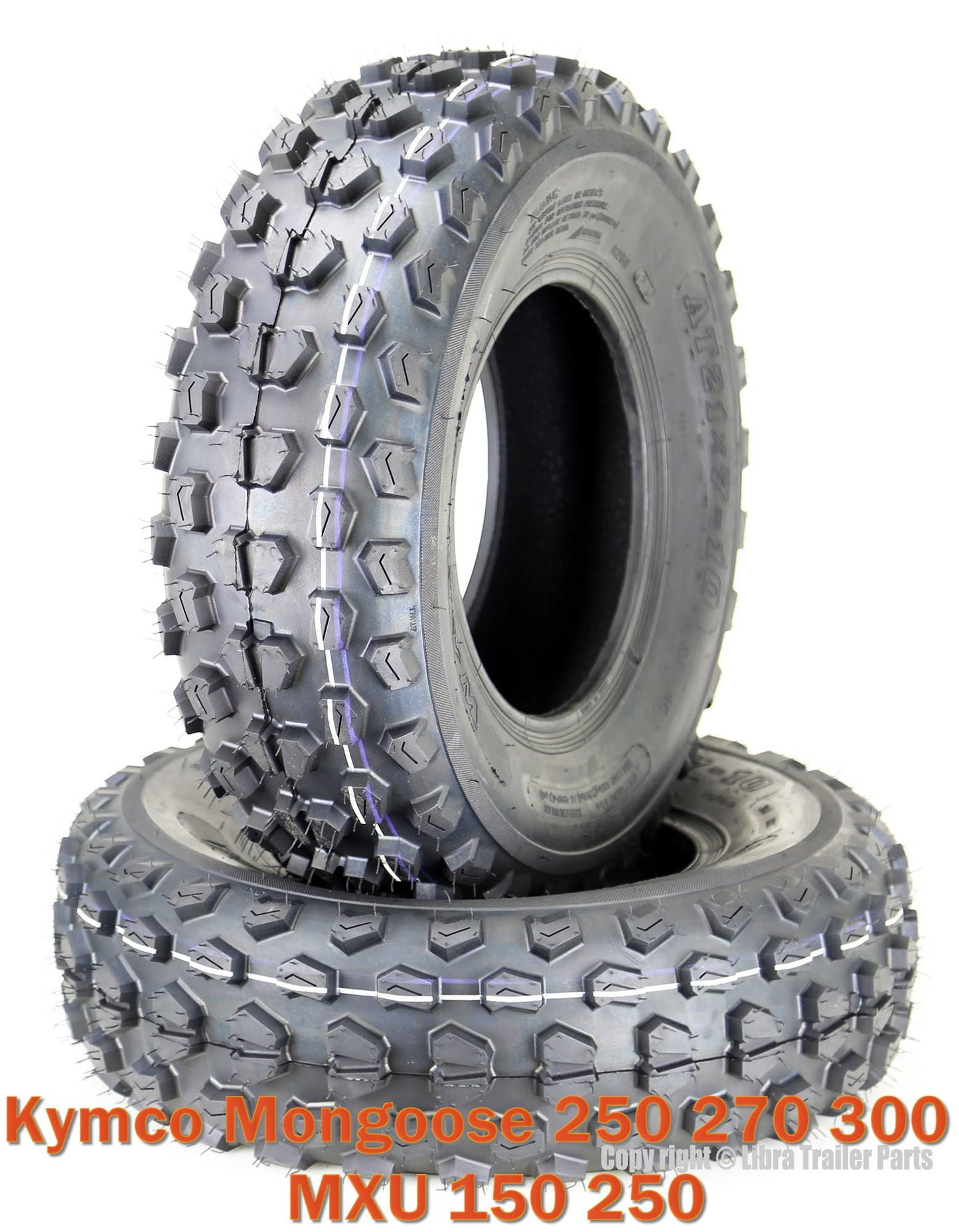 (2) 21x7-10 Kymco Mongoose 250 270 300 MXU 150 250 ATV Front Tire Set 6PR