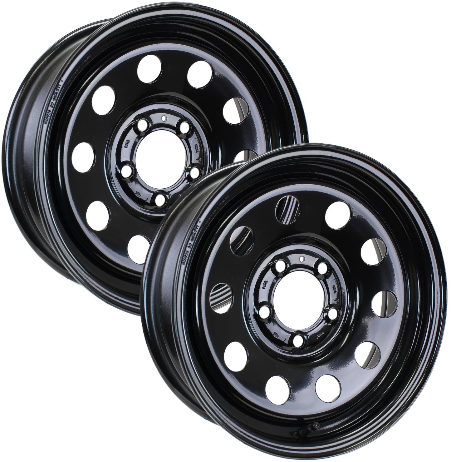2-Pack eCustomrim Steel Trailer Wheel Rim Black Modular 15x5 5 Hole On 4.5 in.