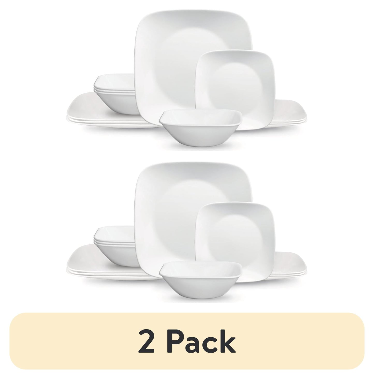 Corelle®- Classic, Pure White Square 12-Piece Dinnerware Set