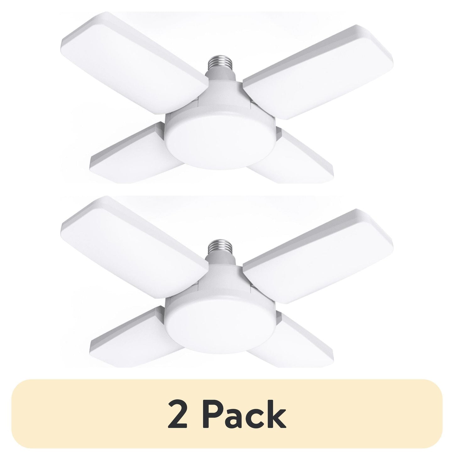 (2 pack) Great Value LED Daylight Garage Light, 6W/30W/60W (Brightness Selectable), E26 Screw-in Base