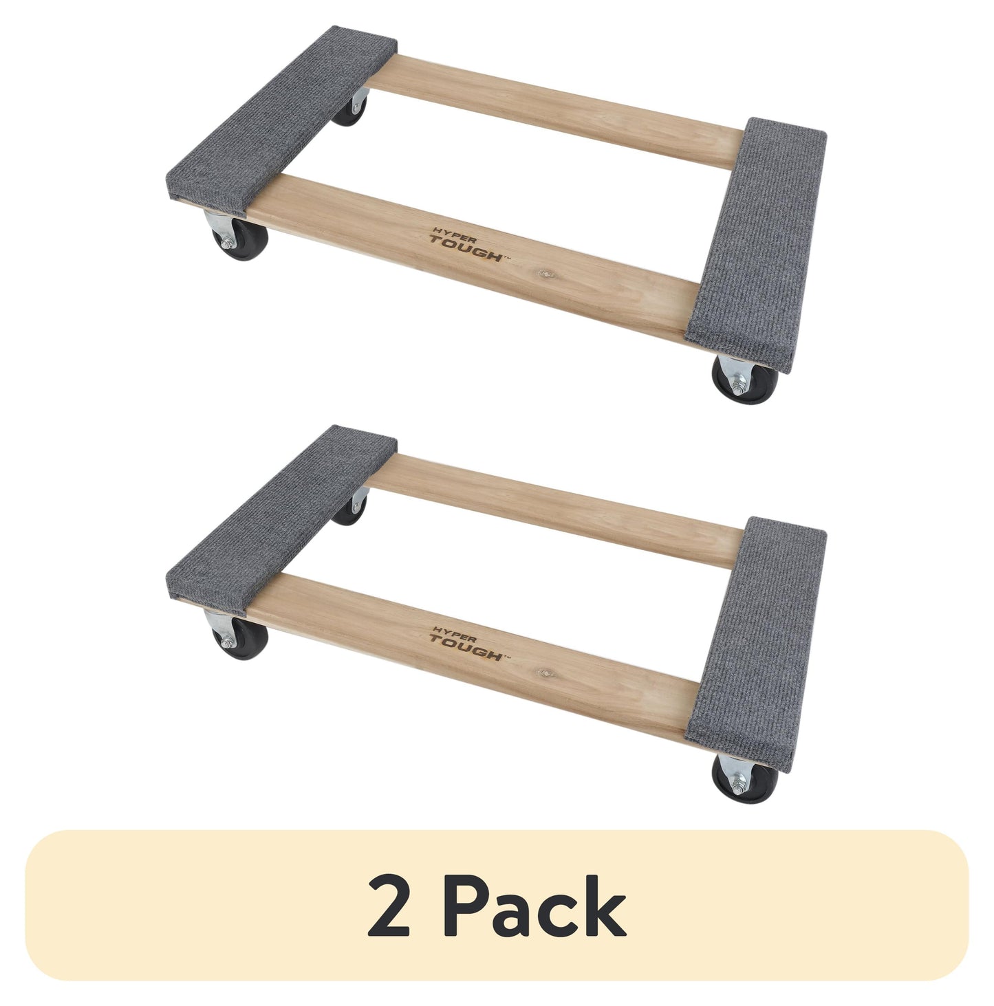 (2 pack) Hyper Tough Carretilla Móvil de Madera de 30 Pulgadas, Capacidad de 660 Lb, Carretillas, 4 Ruedas Giratorias