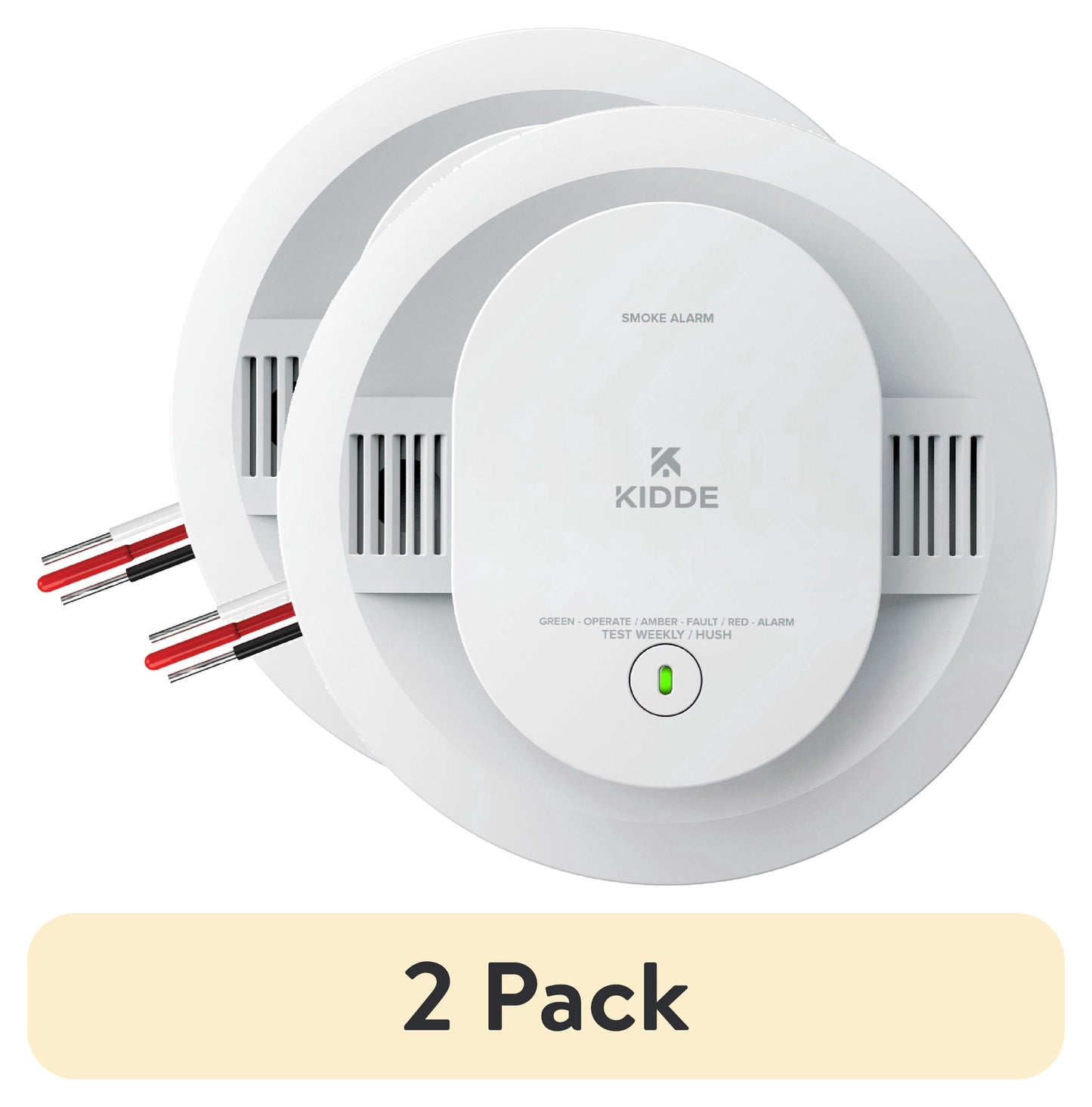 Kidde Hardwired Photoelectric Smoke Detector Alarm, AA Battery Backup, 5-inch