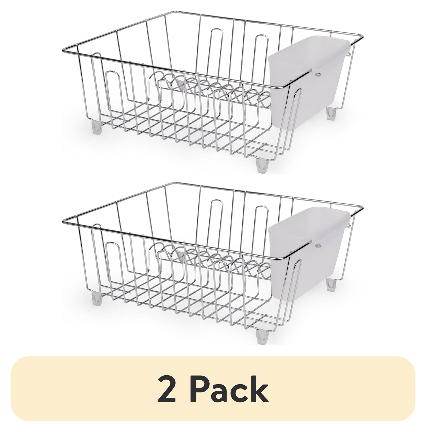 (2 pack) Mainstays Small Wire Dish Rack - Chrome - 14.17" W x 12.64" L x 5.67" H