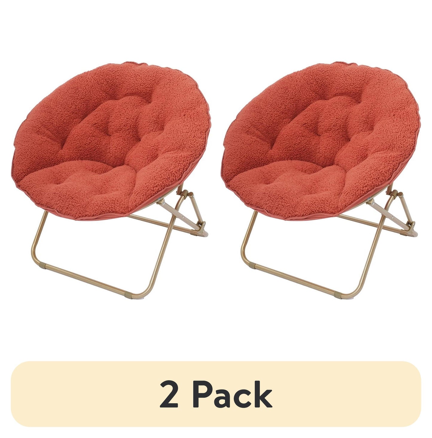 (2 pack) Mainstays Steel Padded Folding & Stacking Chairs, Red Canyon