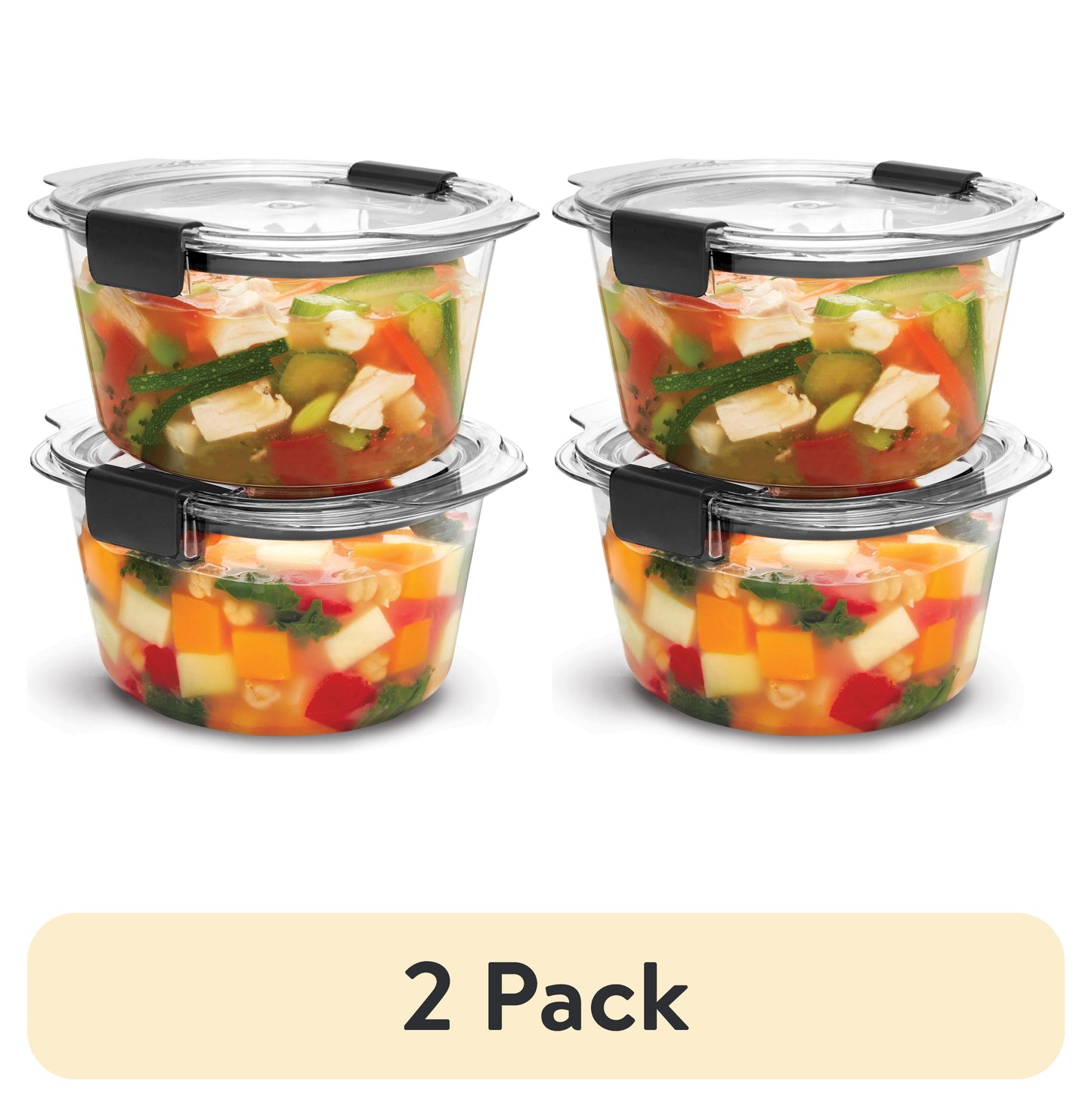 Rubbermaid Brilliance Round Tritan 3.5 Cup Value Pack, Well Suited to Refrigerator Organization