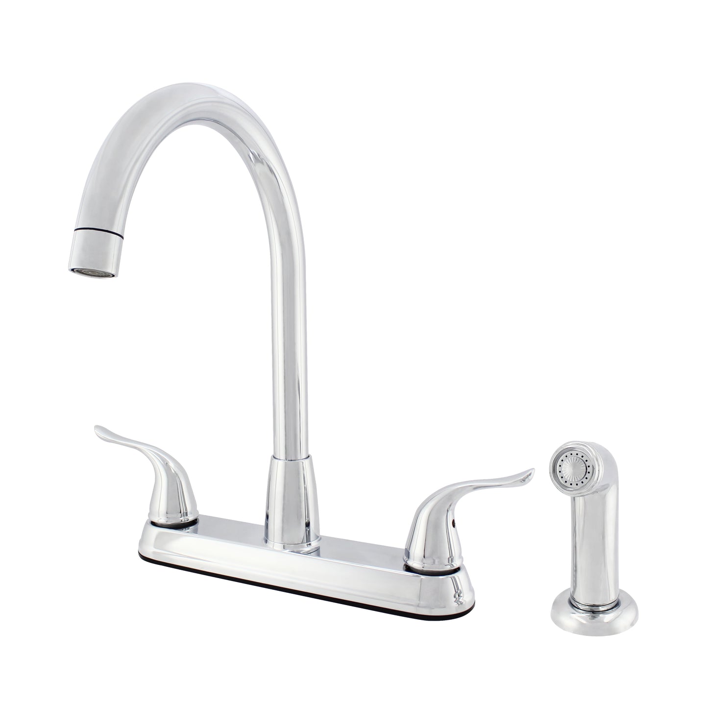 23157043 -Hybrid Metal Deck Kitchen Sink Faucet High Spout Washerless Cart.Double Handle with Side Spray