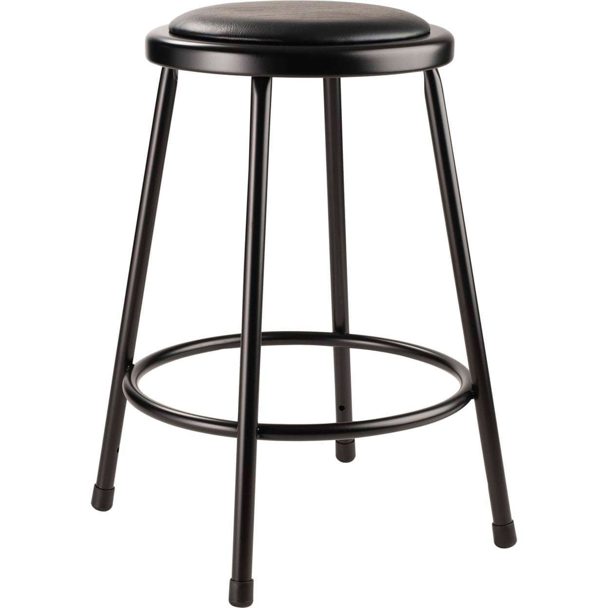 24" Heavy Duty Vinyl Padded Steel Stool - Black