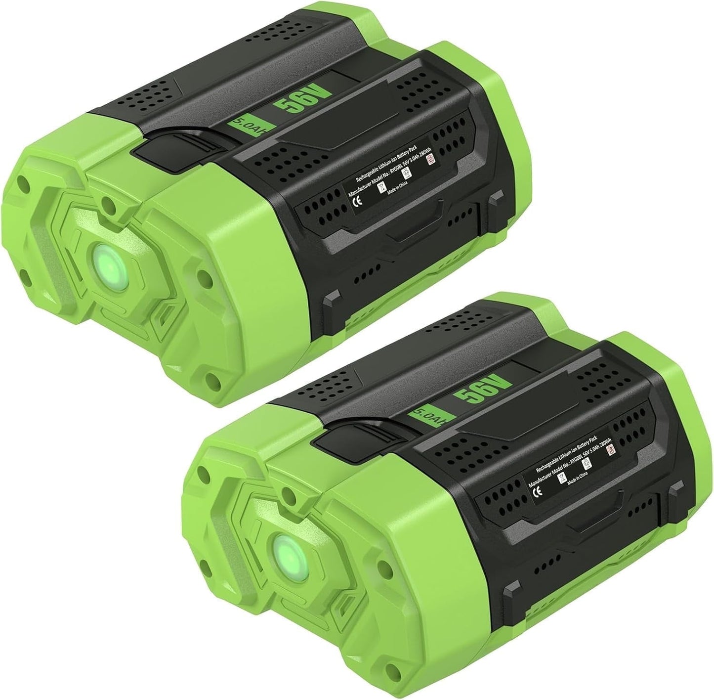 2Packs 56V 5.0Ah Replacement for EGO Battery BA2800T Compatible with EGO 56V Power Tools Lawn Mower Leaf Blower Chainsaw