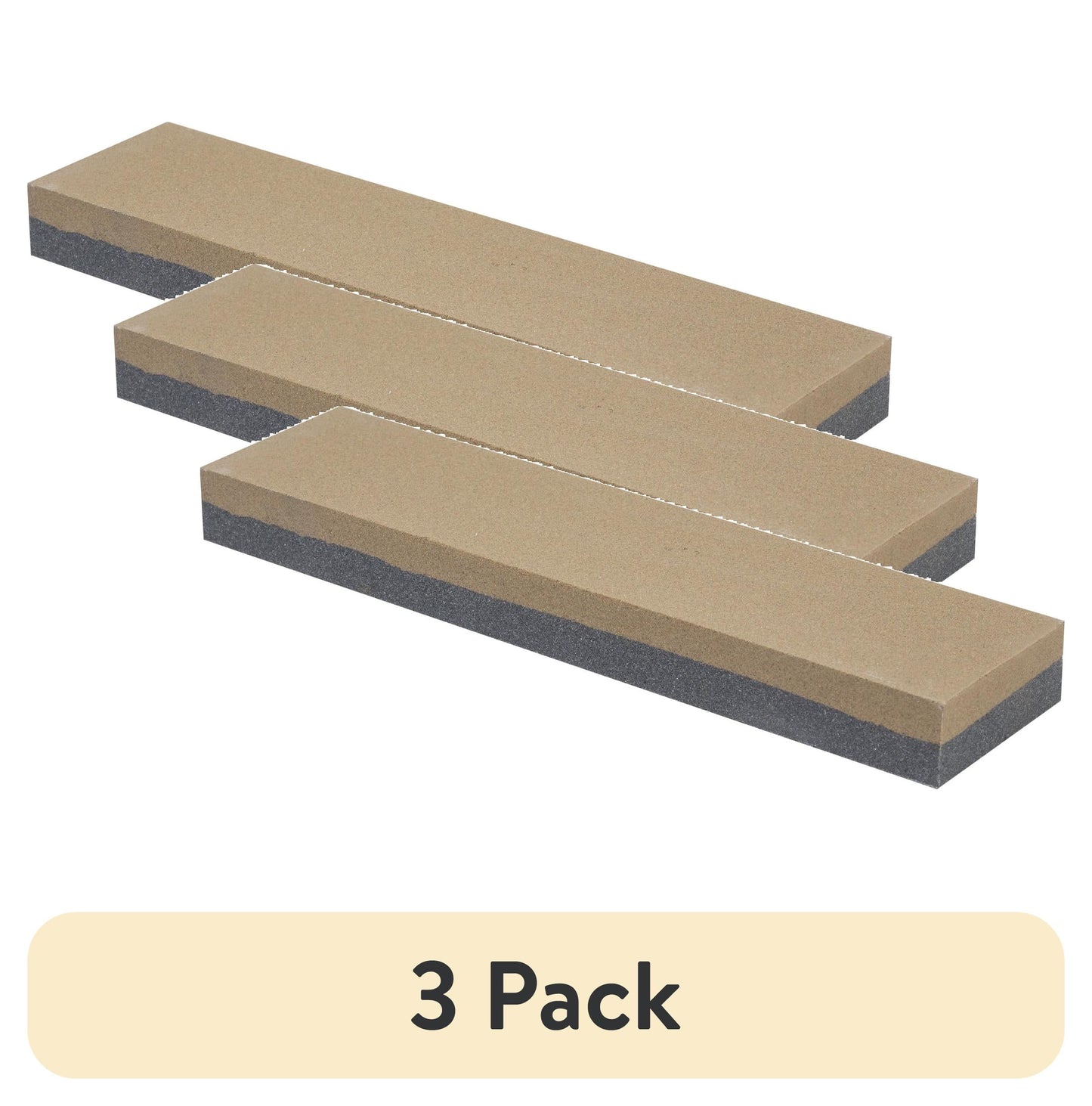 (3 pack) Smith’s 50821 8†Dual Grit Combination Sharpening Stone – Gray