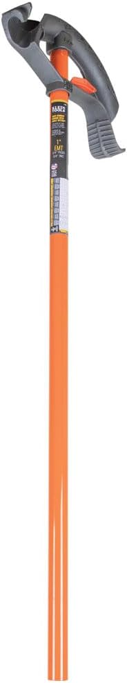 Klein Tools 51605 Iron Conduit Bender Full Assembly, 1-Inch EMT and 3/4-Inch Rigid, Wide Foot Pedal, Benchmark Symbols and Angle Setter