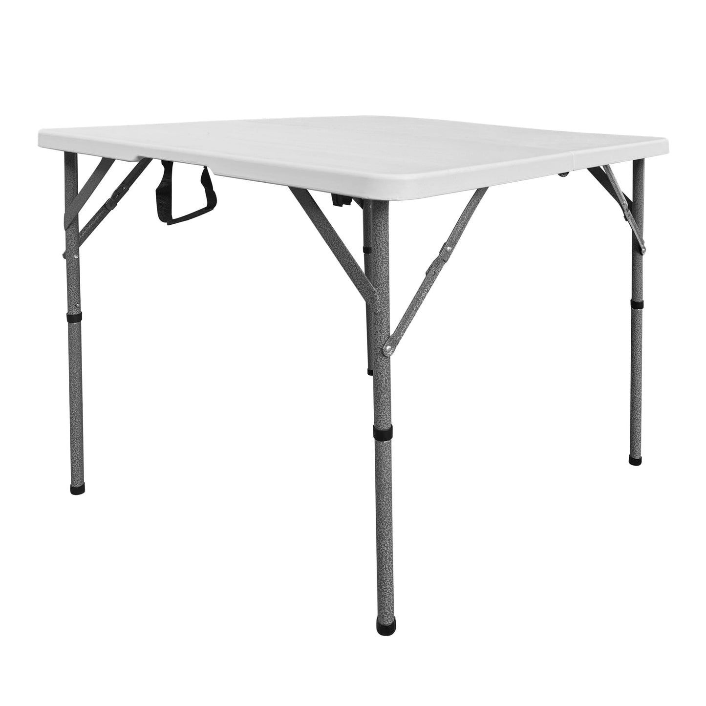 34†Square Folding Table, Small Folding Table with Easy-Carry Handle, White