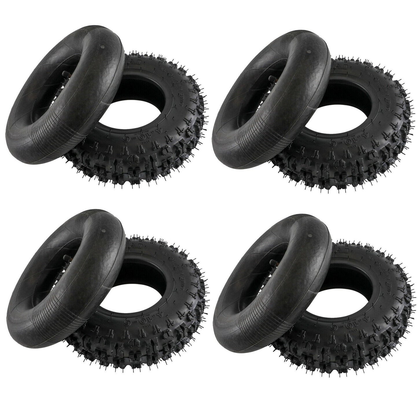 4.10/3.50-6 4.10-6 410-6" Inch Tire and Inner Tube for Scooter Wheelbarrows Hand Trucks Lawn Mowers Wagons Snow Blowers Dollies Tractor Go Kart Yard Trailers Trolleys Generators ATV (4)