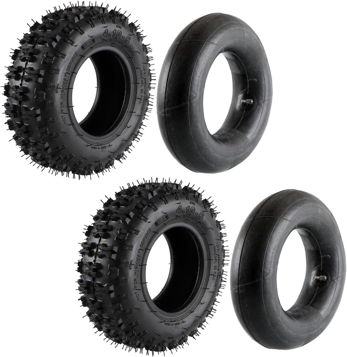 4.10-6 Tire and Tube 4.10/3.50-6 4.10x6 for Go Kart Wheelbarrow Lawn Mower Tractor ATV Scooter Pocket Bike Mini Bike Quad Drift Trike