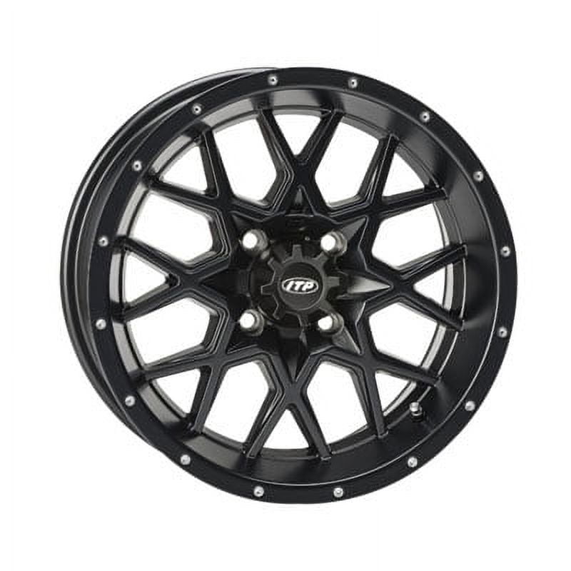 4/110 ITP Hurricane Wheel 12x7 2.0 + 5.0 Matte Black for Honda RANCHER 350 2x4 2000-2006