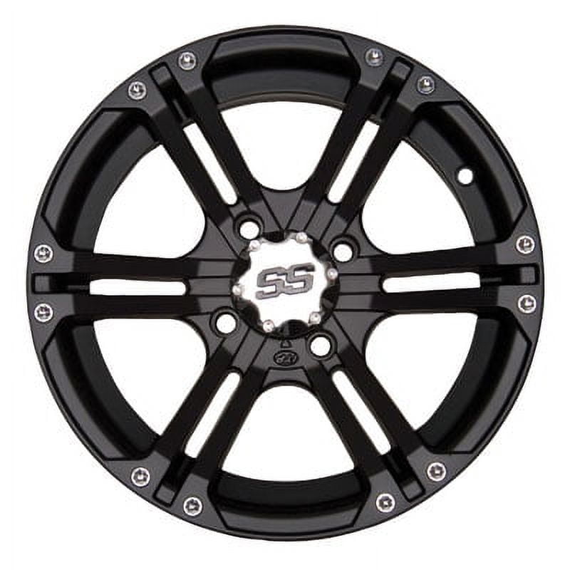 4/110 ITP SS212 Alloy Series Wheel 12x7 5.0 + 2.0 Matte Black for Honda Rancher 420 2x4 ES 2007-2016