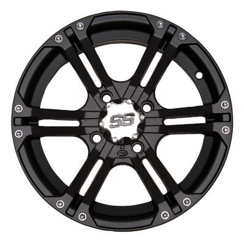 4/137_12mm ITP SS212 Alloy Series Wheel 12x7 5.0 + 2.0 Matte Black for Kawasaki MULE 3010 TRANS 4X4 HARDWOOD GREEN 2005-2007