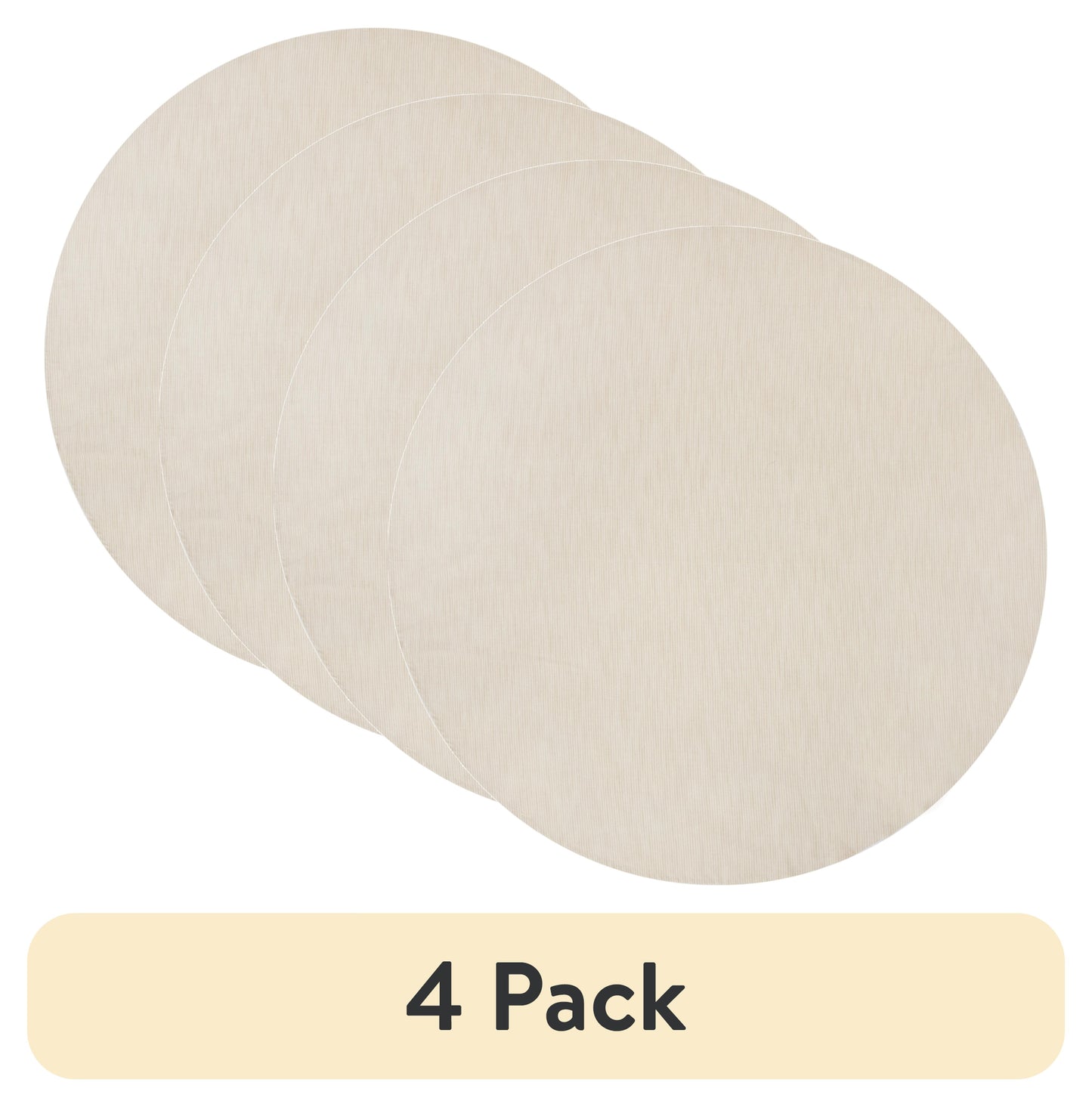 (4 pack) Better Homes & Gardens Vanilla Dream Pinstripe Cotton Tablecloth 70" Round