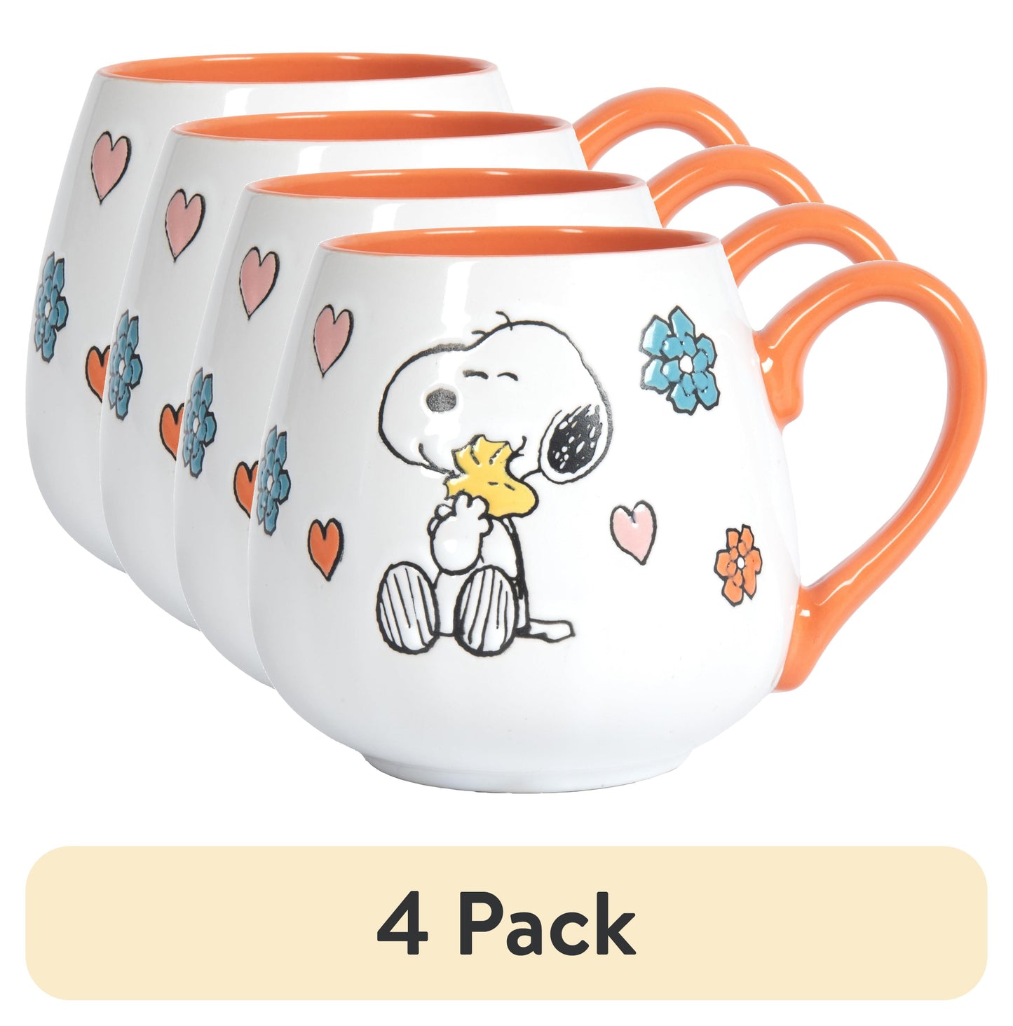(4 pack) Peanuts Madre Bebé Naranja Taza de Cerámica de 20oz