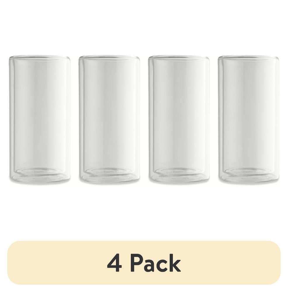 (4 pack) Thyme & Table 4-Piece 16oz Clear Double Wall Glass Set