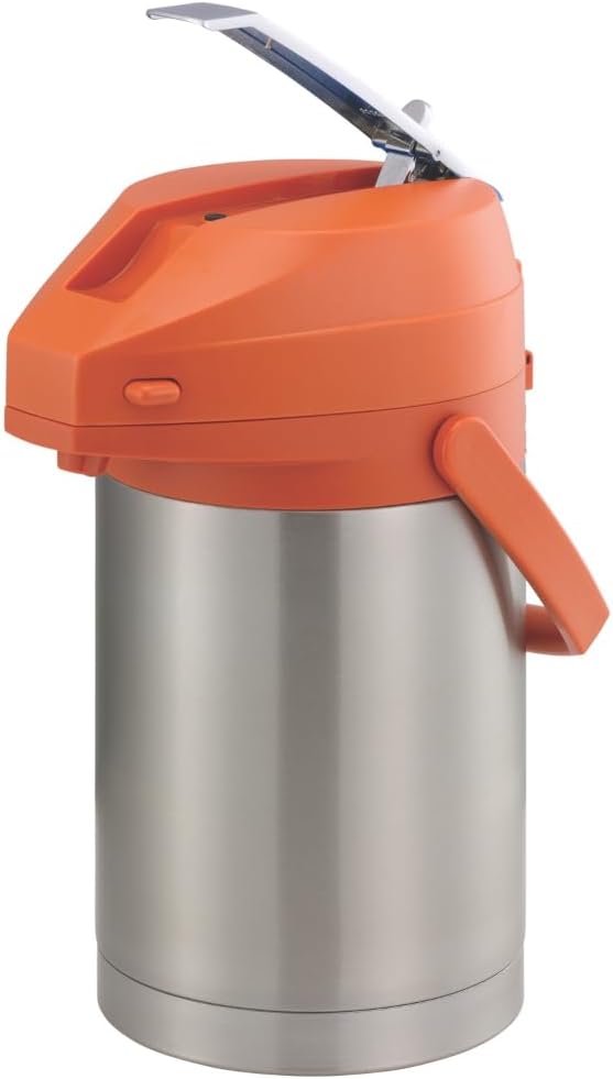 Service Ideas CTAL22OR Airpot, 2.2 Liter Capacity, Lever Style, Orange Lid (Case of 6)