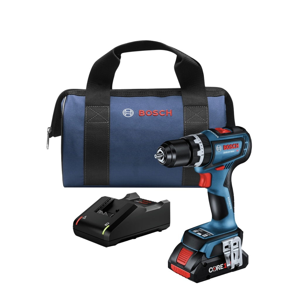 Restored Bosch GSB18V-800CB14-RT 18V Brushless Lithium-Ion 1/2 in. Cordless Connected-Ready Hammer Drill Driver Kit (4 Ah) (Refurbished)