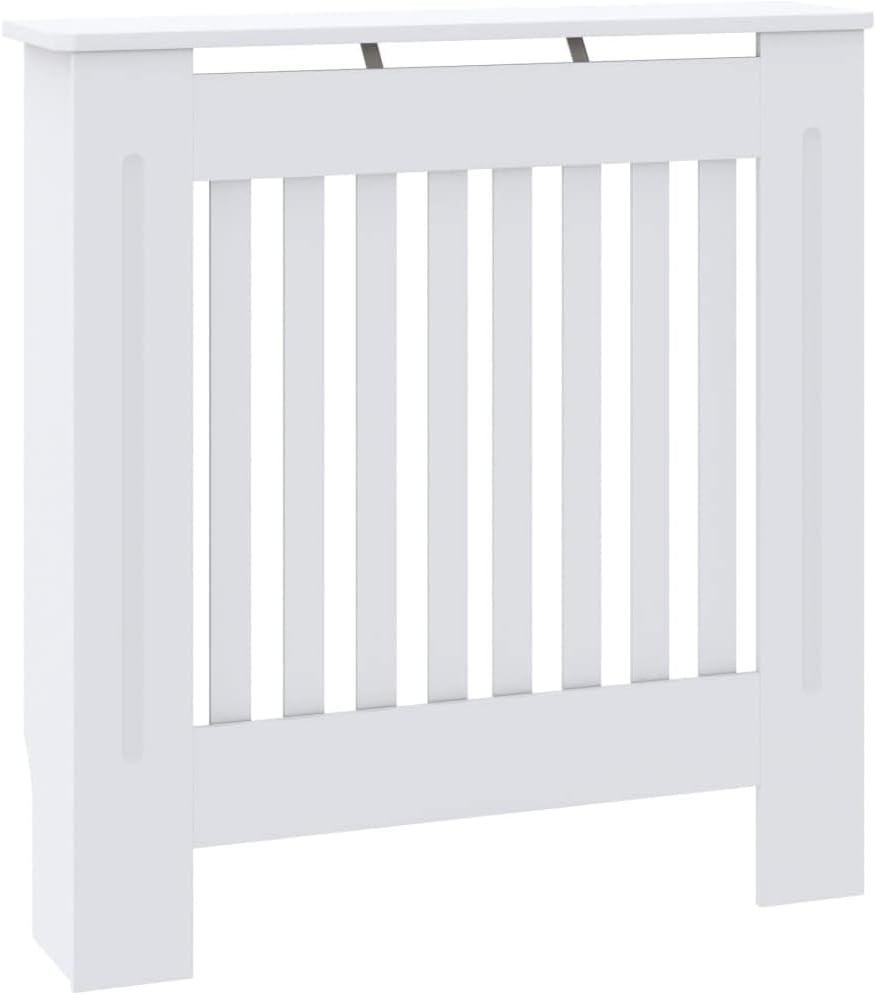 vidaXL MDF Radiator Cover Garden Outdoor Home Indoor Living Room Household Appliance Heating Radiator Cover Heater Shelf Cabinet White 30.7"