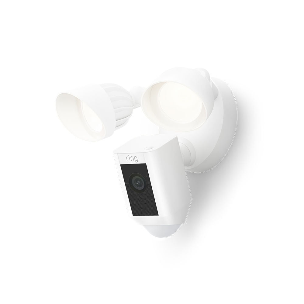 Ring Floodlight Cam Wired Plus - Smart Security Video Camera with 2 Motion-Activated LED Floodlights, 2-Way Talk, Color Night Vision, White B08F6GPQQ7