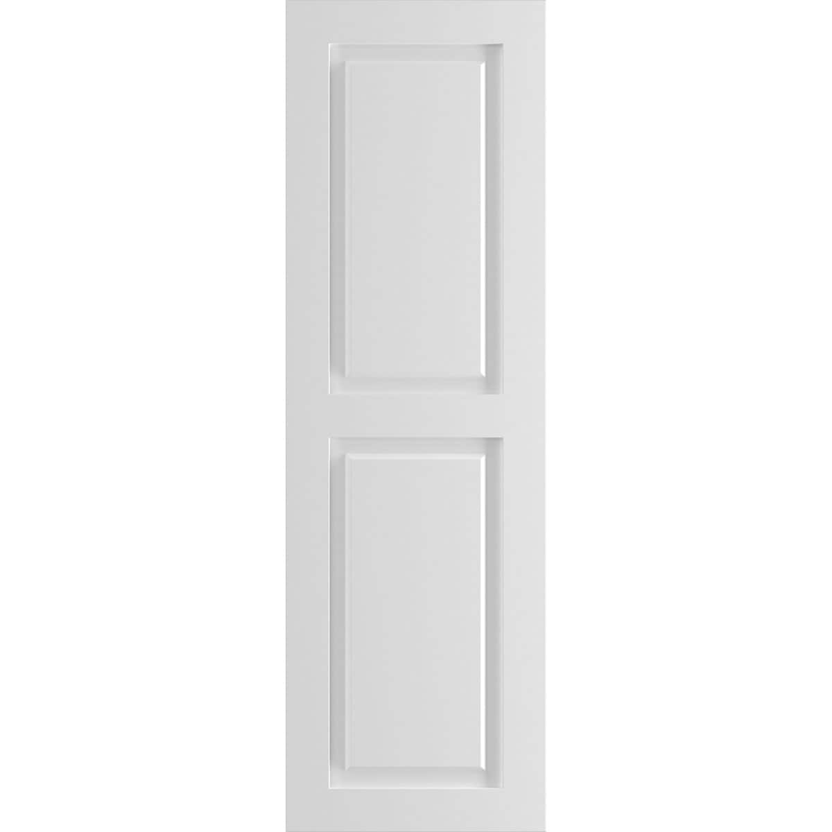 Ekena Millwork 12-in W x 77-in H White Paintable/Stainable Raised panel Exterior Shutters ( 2 -Pack )