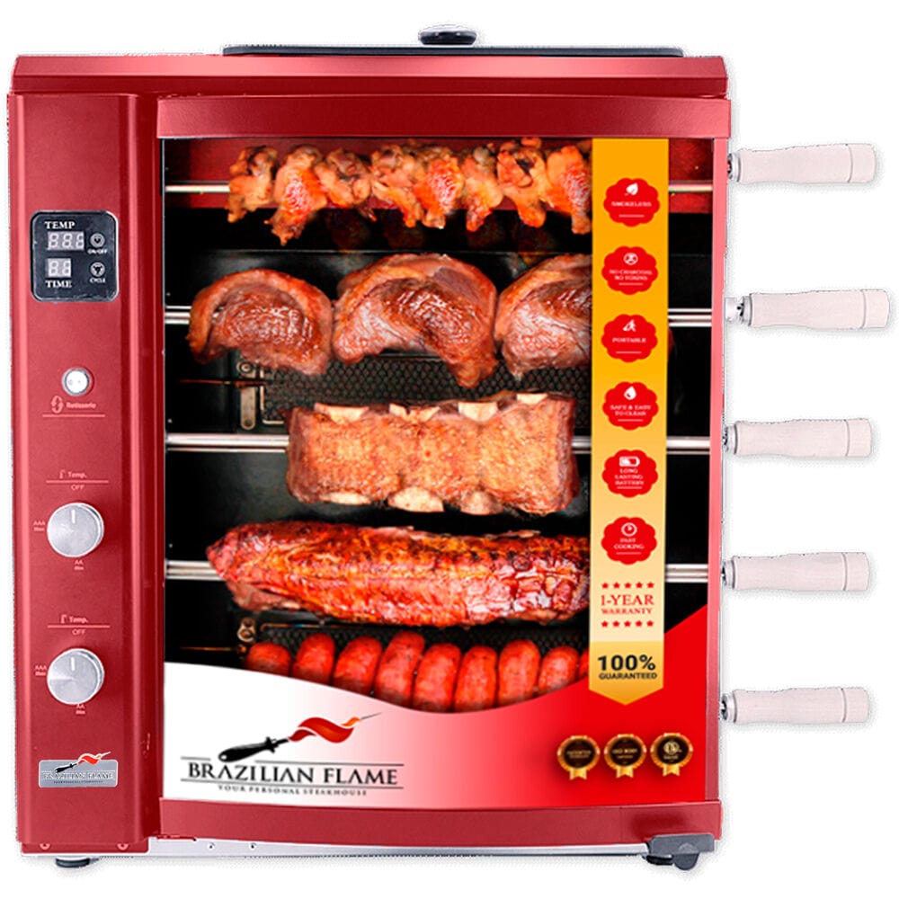 Brazilian Flame 2.53-Sq in Red Portable Liquid Propane Grill BG-05LXK-RED